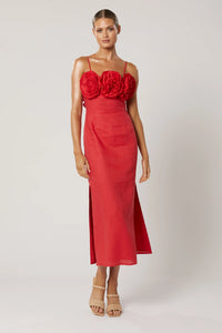 Hire Winona Imara Ruffle Dress in Red