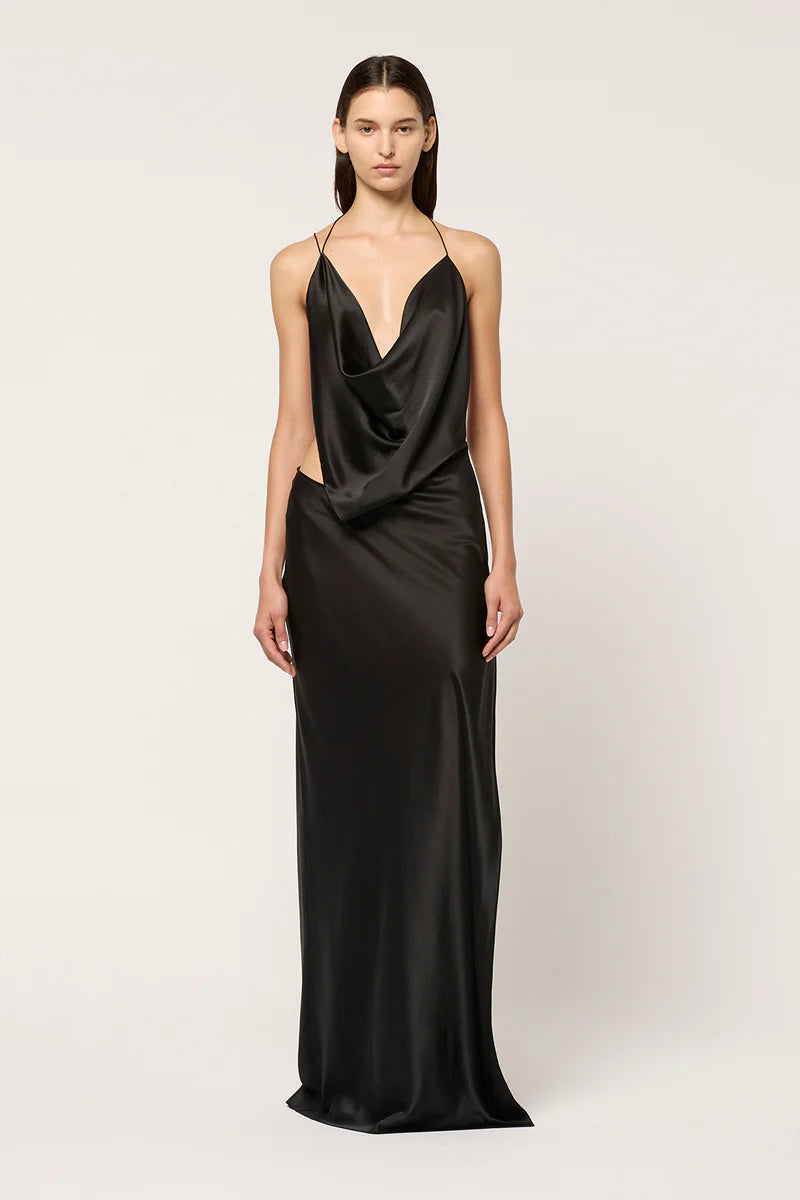 Hire MICHAEL LO SORDO Iced Bias Maxi Dress in Black