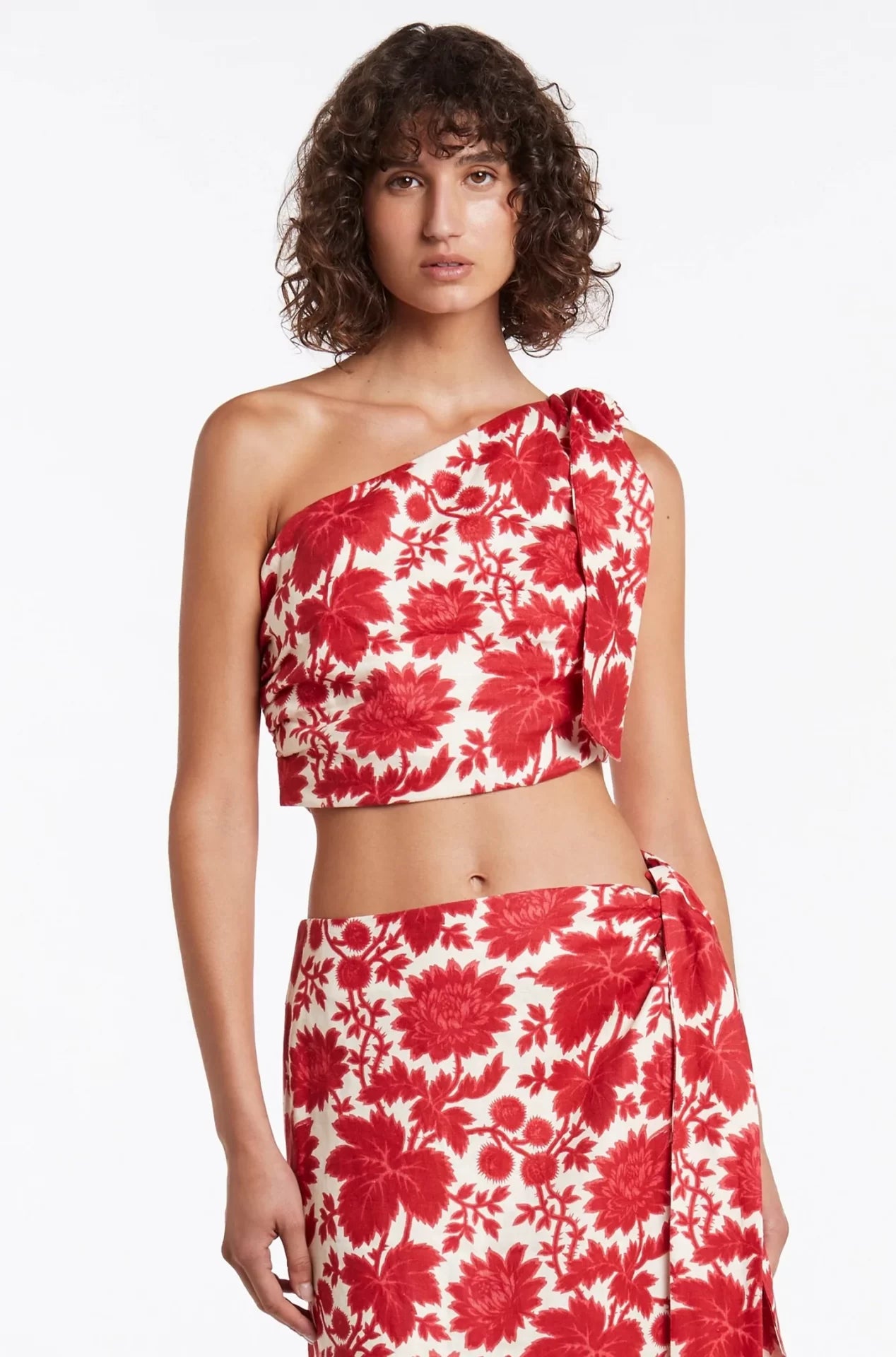 Hire  Cinta Tie Crop and Skirt Set in Valentina Floral Red