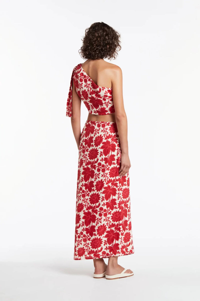 Hire  Cinta Tie Crop and Skirt Set in Valentina Floral Red