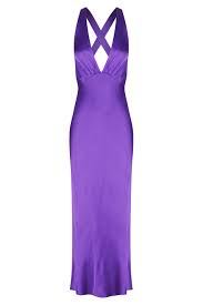 Hire SHONA JOY Lana Plunged Cross Back Midi Dress in Purple