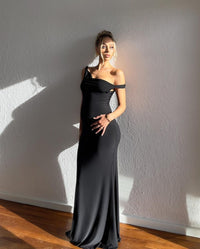 Hire Natalie Rolt Bettina Gown in Black