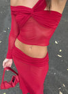 Hire NATALIE ROLT Set Charlotte Skirt and Crop Top in Cherry Red