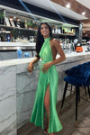 Hire L’IDEE Renaissance Split Gown In Neon Lime