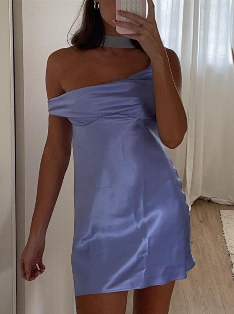 Hire NATALIE ROLT Monika Mini Dress in Bluebell