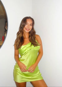 Hire NATALIE ROLT Mikayla Mini Dress in Lime Green