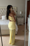 Hire DECONDUARTE Paradiso Lace Maxi Dress in Baby Yellow