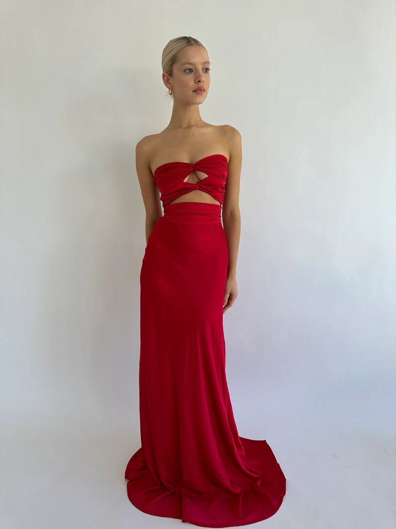 Hire HNTR Inka Gown in Wine Red