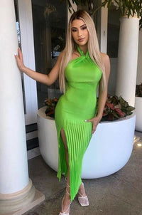 Hire L’IDEE Klum Gown in Neon Lime