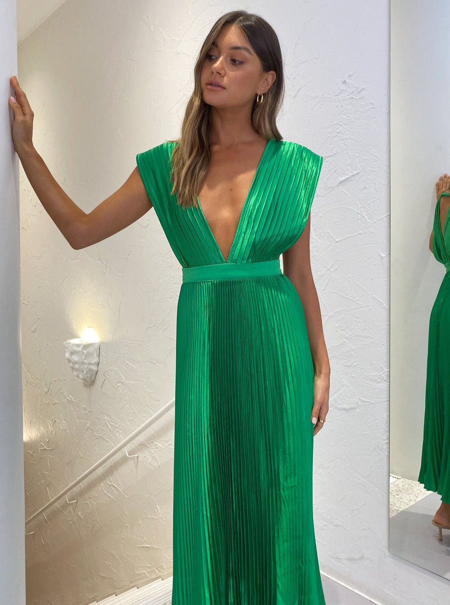 Hire BY NICOLA Starboard Maxi Cross Waist Dress in Parakeet Green –  TheOnlyDress Hire
