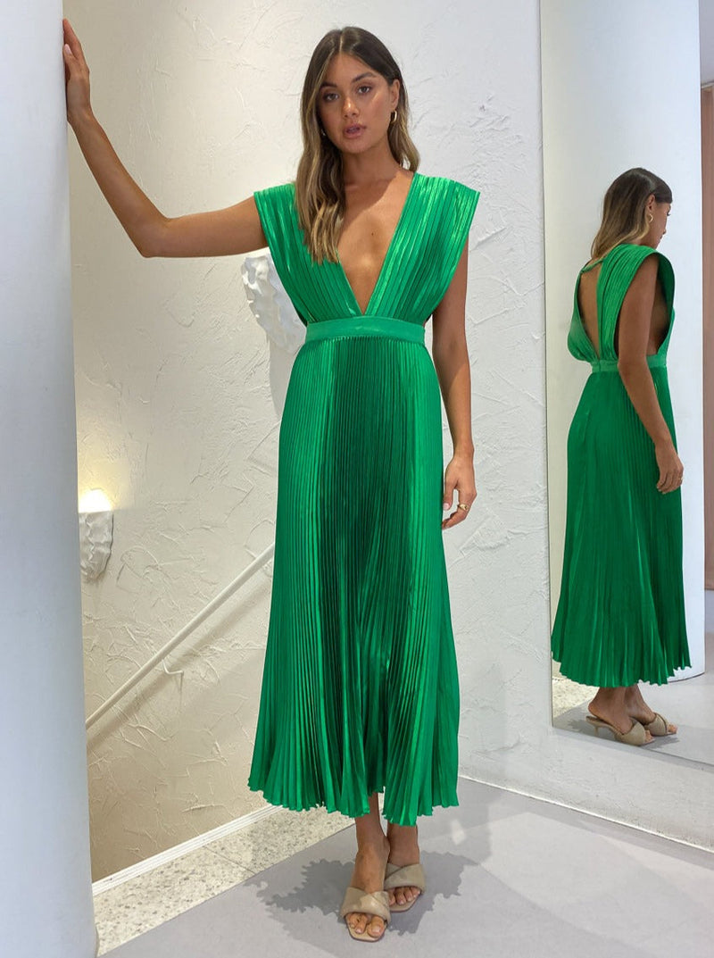 Hire L’IDEE Gala Gown in Bright Green