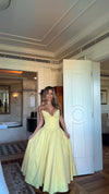 Hire HOUSE OF CB Lady Sunshine Strapless Tulle Midi Dress in Yellow