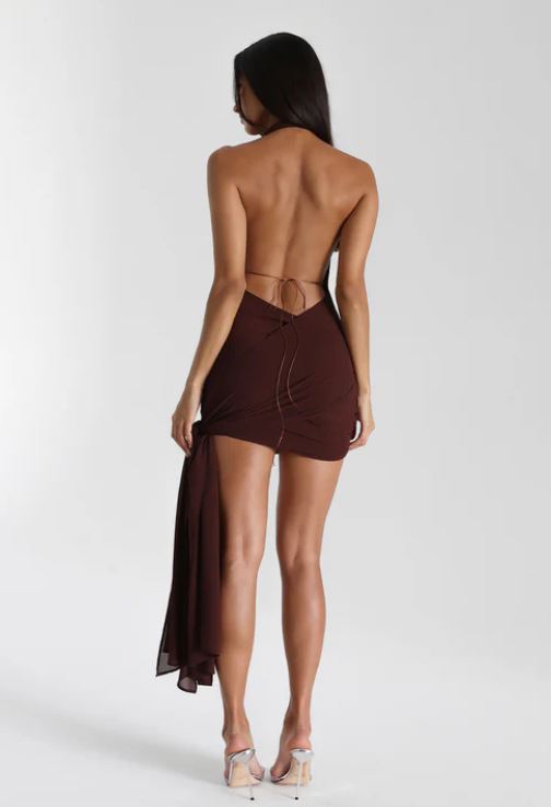 Hire Natalie Rolt Anastasia Mini & Maxi Dress in Espresso Brown