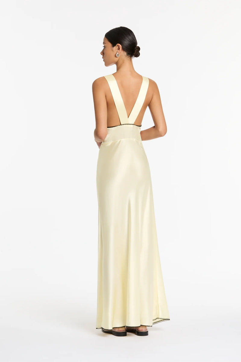 Hire SIR THE LABEL Aries Cut Out Gown in Lemon Cream