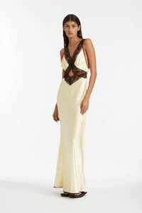 Hire SIR THE LABEL Aries Cut Out Gown in Lemon Cream