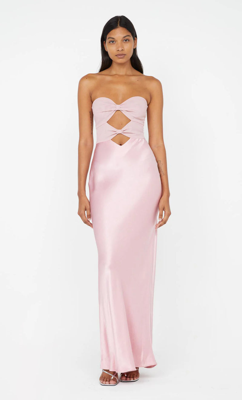 Hire BEC+ BRIDGE Halle Strapless Dress In Dusty Pink