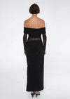 Hire BENNI Yasmin Off Shoulder Maxi Dress in Black