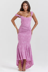 Hire HOUSE OF CB Cesca Rose Pink Floral Maxi Dress