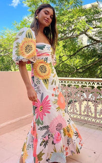 Hire BY NICOLA Camille S/S Maxi Dress In Potpourri