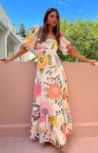 Hire BY NICOLA Camille S/S Maxi Dress In Potpourri