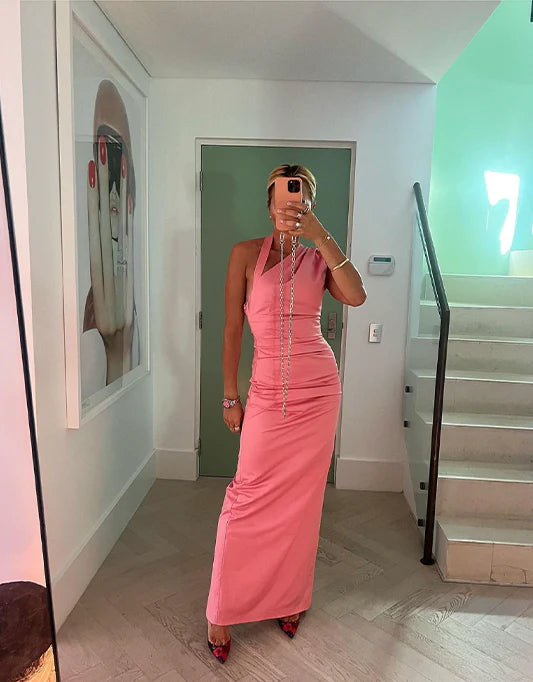 Hire SIR THE LABEL Giacomo Gathered Gown in Pink