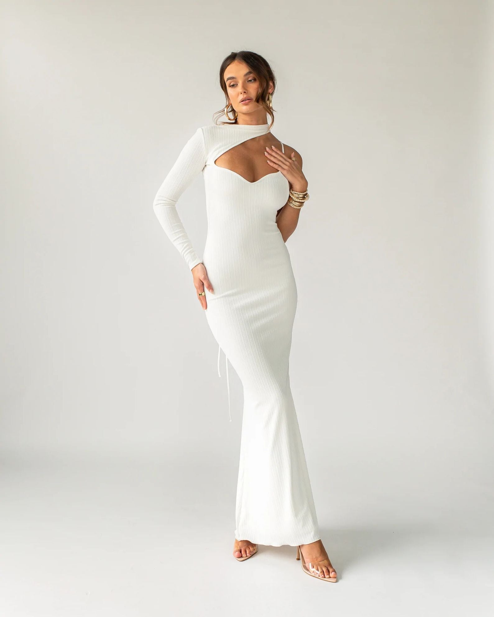 Hire ARCINA ORI Estelle Maxi Dress in Ivory White
