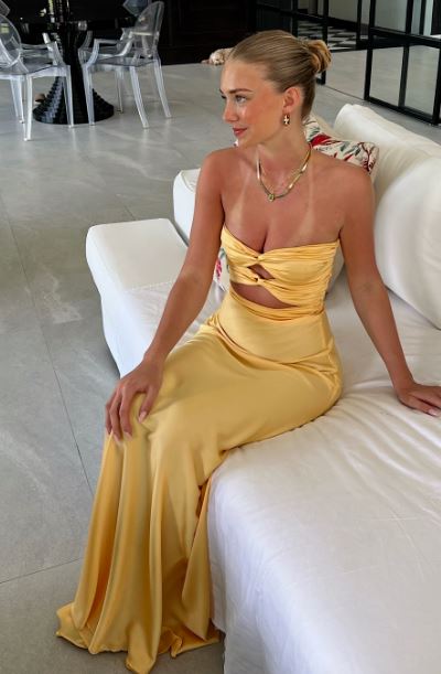 Hire HNTR Inka Gown in Gold Sun Yellow