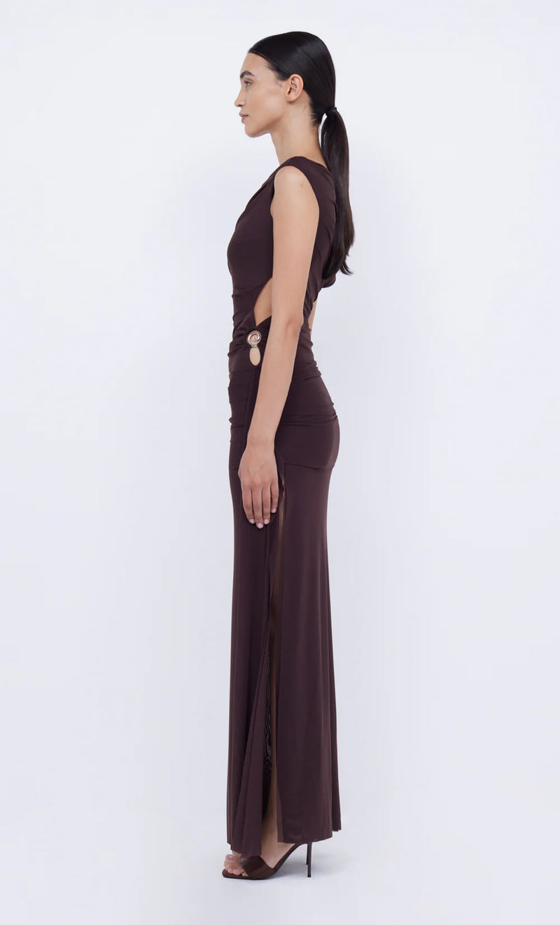 Hire BEC+BRIDGE Kailani Asym Dress in Brown