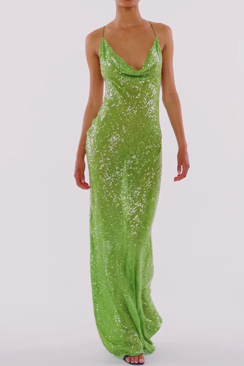 Hire RAT & BOA Gaia Dress in Green Sequin