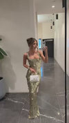 Hire NOOKIE Seraphine Gown in Gold Flower Sequin