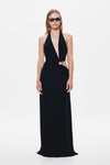 Hire MISHA Devon Cupro Maxi Dress in Black