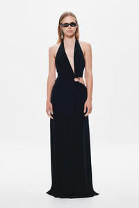 Hire MISHA Devon Cupro Maxi Dress in Black