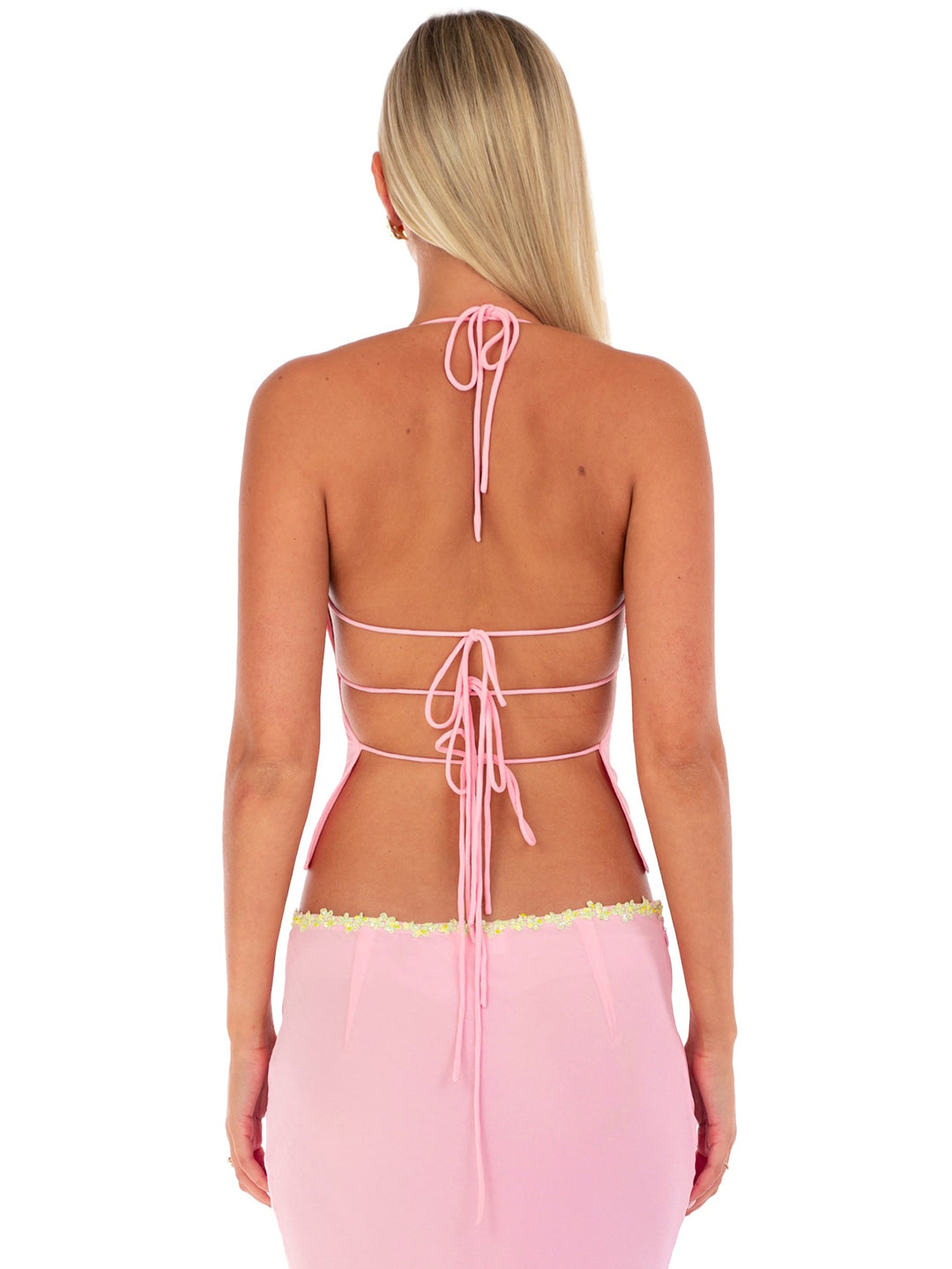Hire I AM DELILAH. Jemima SET Maxi Skirt and Halter Top in Lemonade Pink