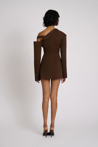 Hire ELIYA THE LABEL Ayla Blazer Mini Dress in Brown