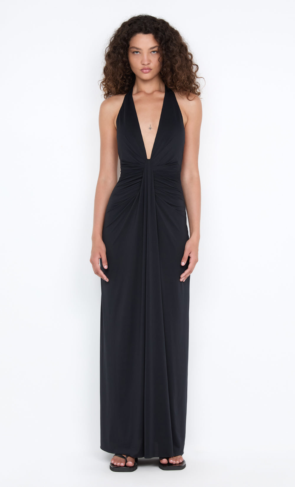 Hire BEC+BRIDGE Tillie Drape Maxi Dress in Black