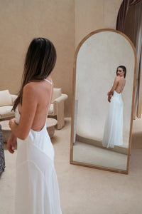 Hire SNEAKY LINK Jaz Hand V-Neck Gia Maxi Dress in Ivory White