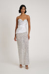 Hire ELIYA THE LABEL Gia Gown in Silver Sequin