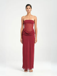 Hire BENNI Petra Maxi Dress in Wine Red