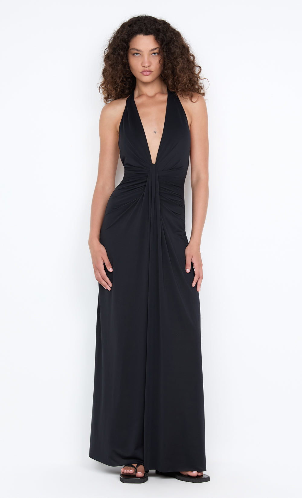 Hire BEC+BRIDGE Tillie Drape Maxi Dress in Black