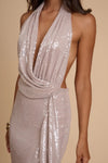 Hire CALIA COLLECTION Leila Sequin Maxi Dress in Silver