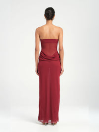 Hire BENNI Petra Maxi Dress in Wine Red