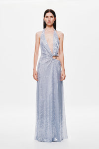 Hire MISHA Devon Sequin Maxi Dress in Cloud Blue