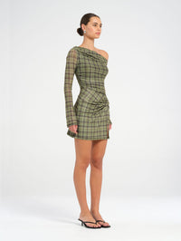 Hire BENNI Clueless Vibes Mini Dress in Green Check