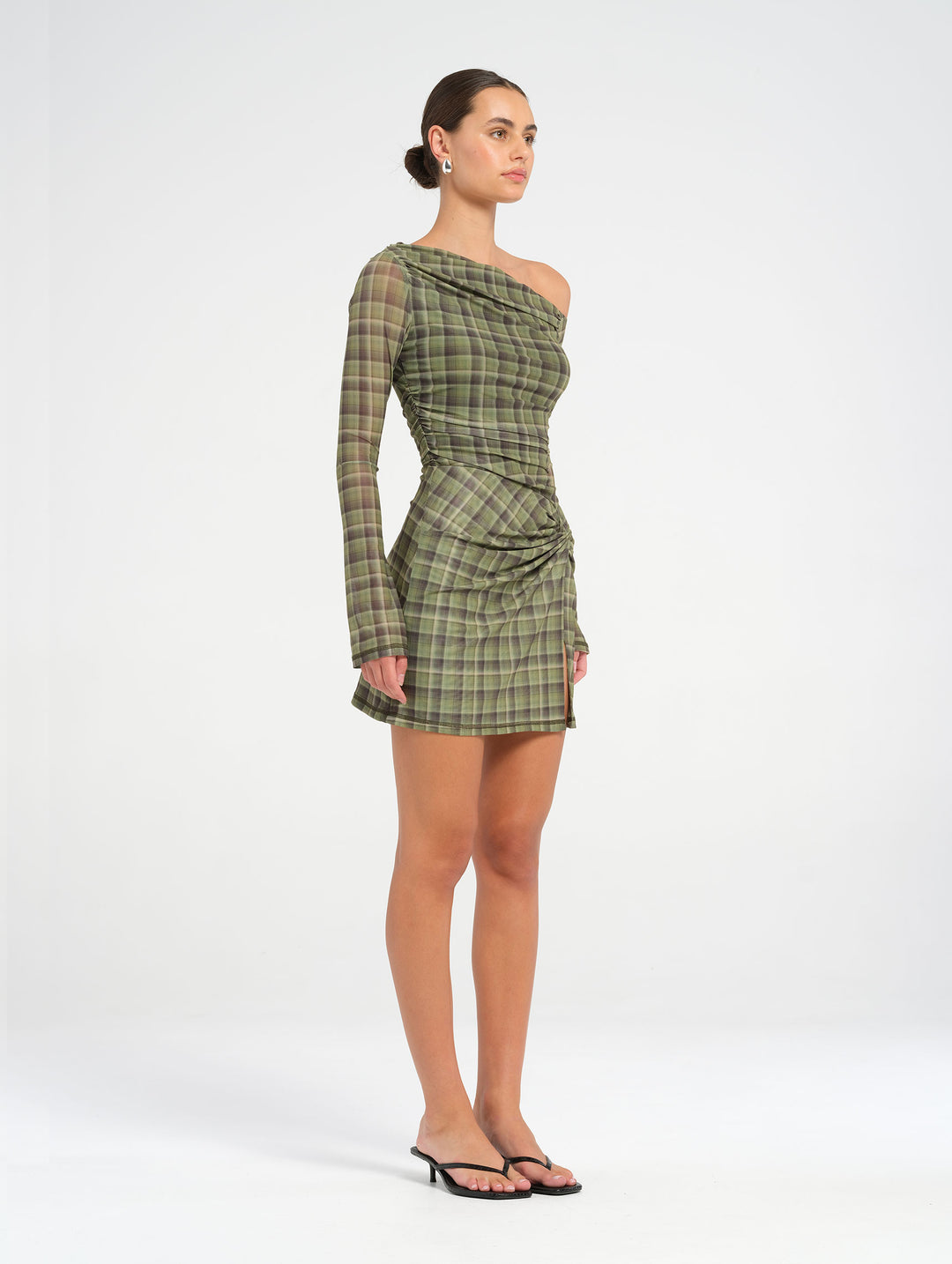 Hire BENNI Clueless Vibes Mini Dress in Green Check