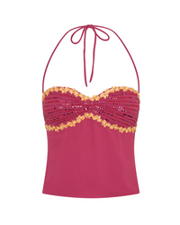 Hire I AM DELILAH. Jemima SET Maxi Skirt and Halter Top in Wine Red