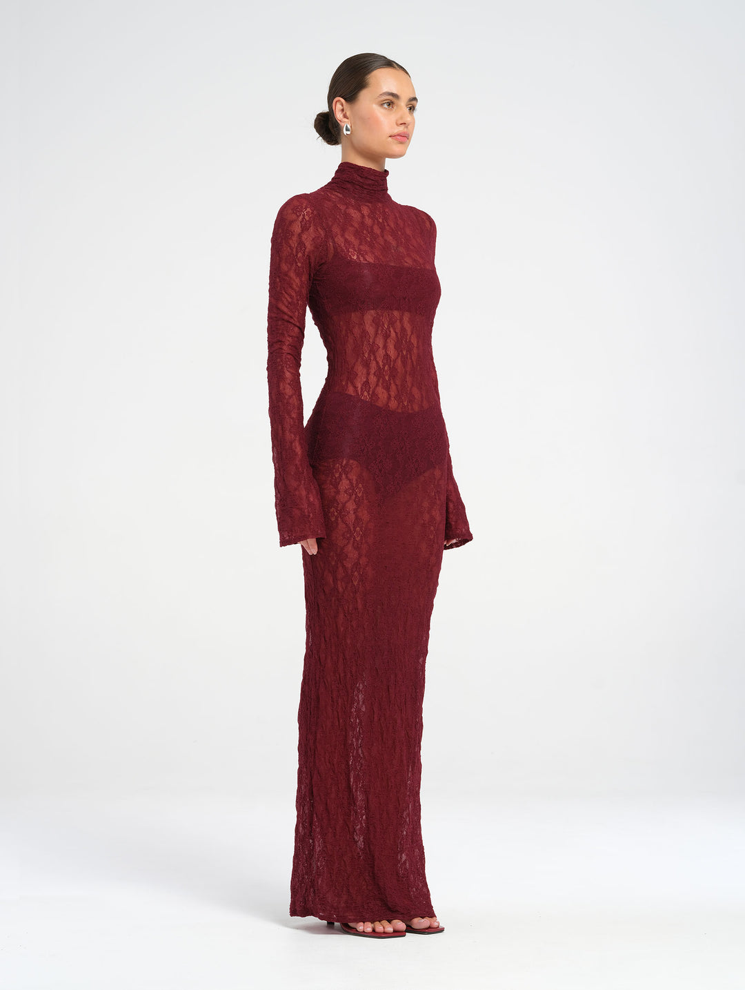 Hire BENNI Dante Maxi Dress in Maroon Red