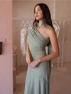 Hire BY NICOLA Fiesta Off Shoulder Dress in Pistachio Green