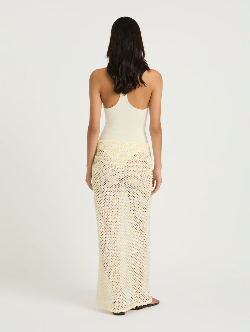 Hire BENNI Ariel Maxi Dress in Shell Marshmellow