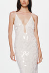 Hire MISHA Sapphire Sequin Maxi Dress in Ivory White