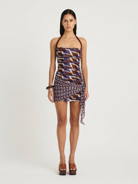 Hire BENNI Marnie Mini Dress in Terra Mosaic Print